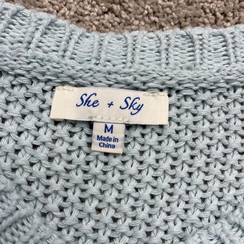 She & Sky light blue sweater